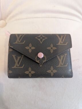 LOUIS VUITTON MONOGRAM WALLET BROWN & PINK AUTHENTIC